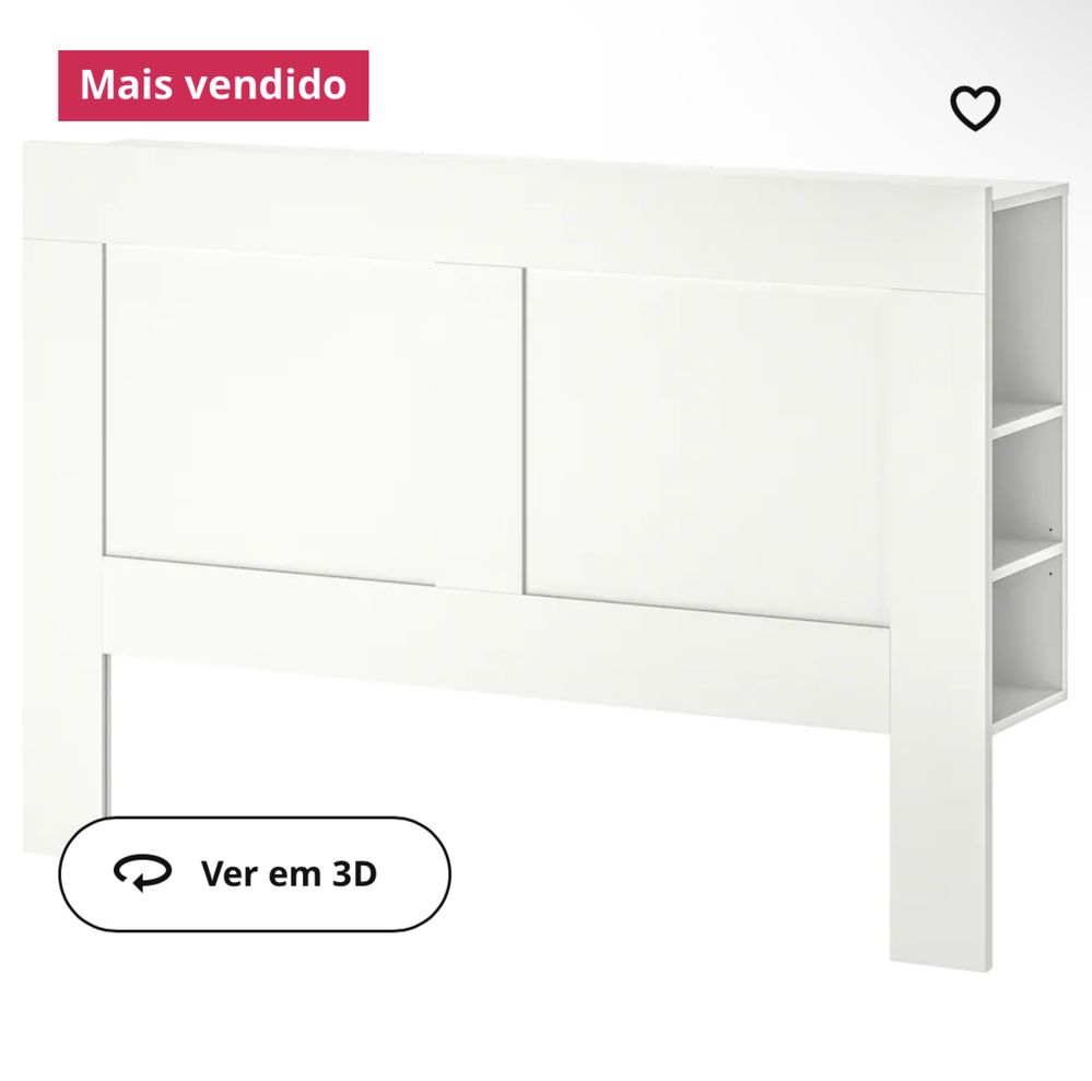 BRIMNES Cabeceira c/arrumação, branco IKEA