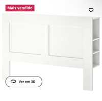 BRIMNES Cabeceira c/arrumação, branco IKEA