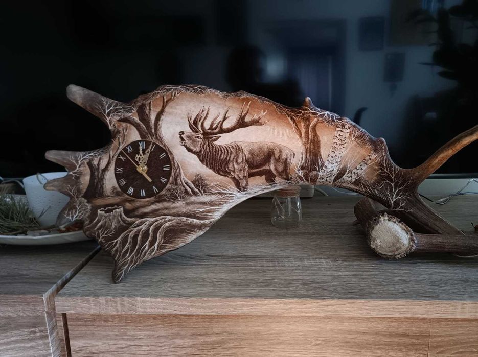 Zegar poroże rogi zrzuty