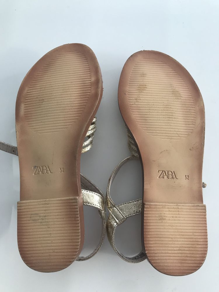 Nowe sandałki Zara 32 złote sandały