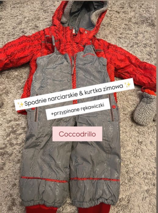 Kurtka zimowa 92, spodnie zimowe 86, narciarskie, śnieg, kombinezon