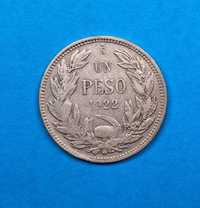 Chile 1 peso rok 1922, dobry stan, srebro 0,500