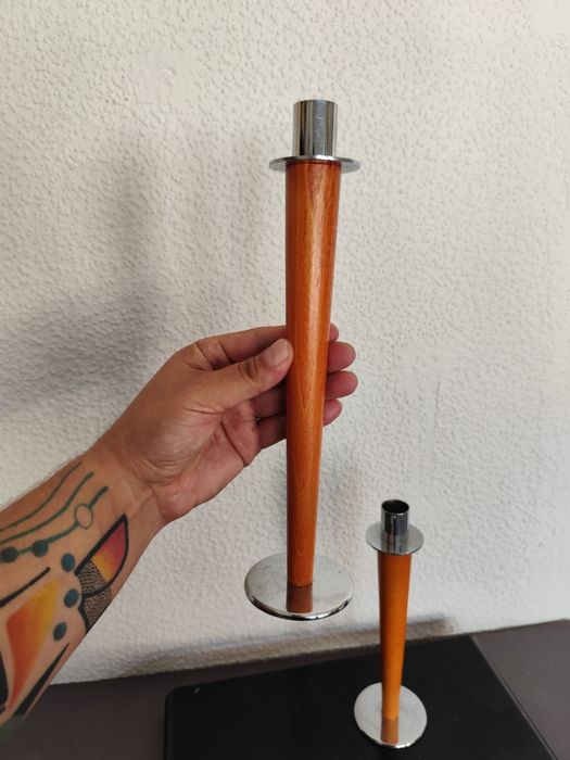 Świeczniki vintage retro prl space age