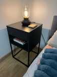 2× IKEA VIKHAMMER czarne szafki nocne 40 × 39 cm – komplet, stan bdb