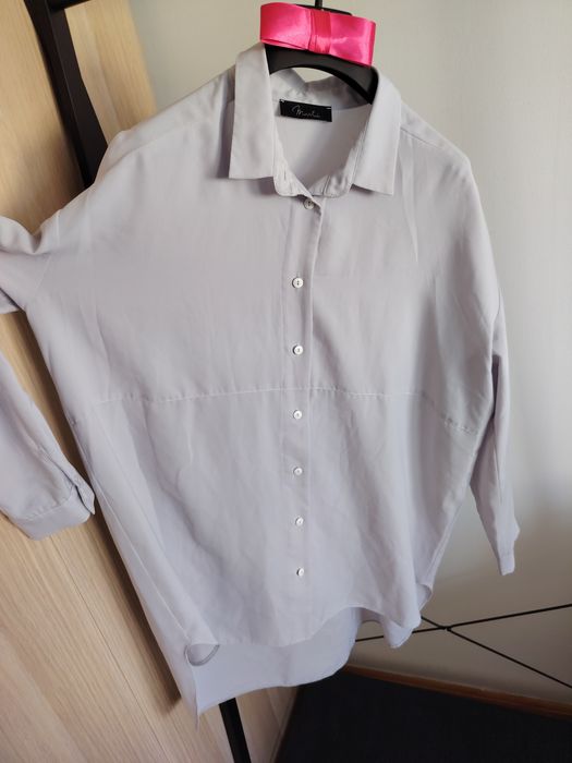 Muti design szara koszula damska oversize tunika uni