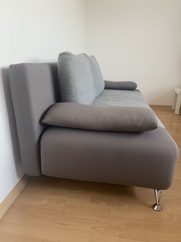 Łóżko rozkładane wersalka sofa szara pojemnik BRW Black Red White