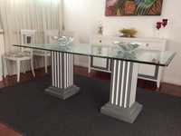 Conjunto de mesa e cadeiras cerejeira lacáda branco DESCIDA PREÇO