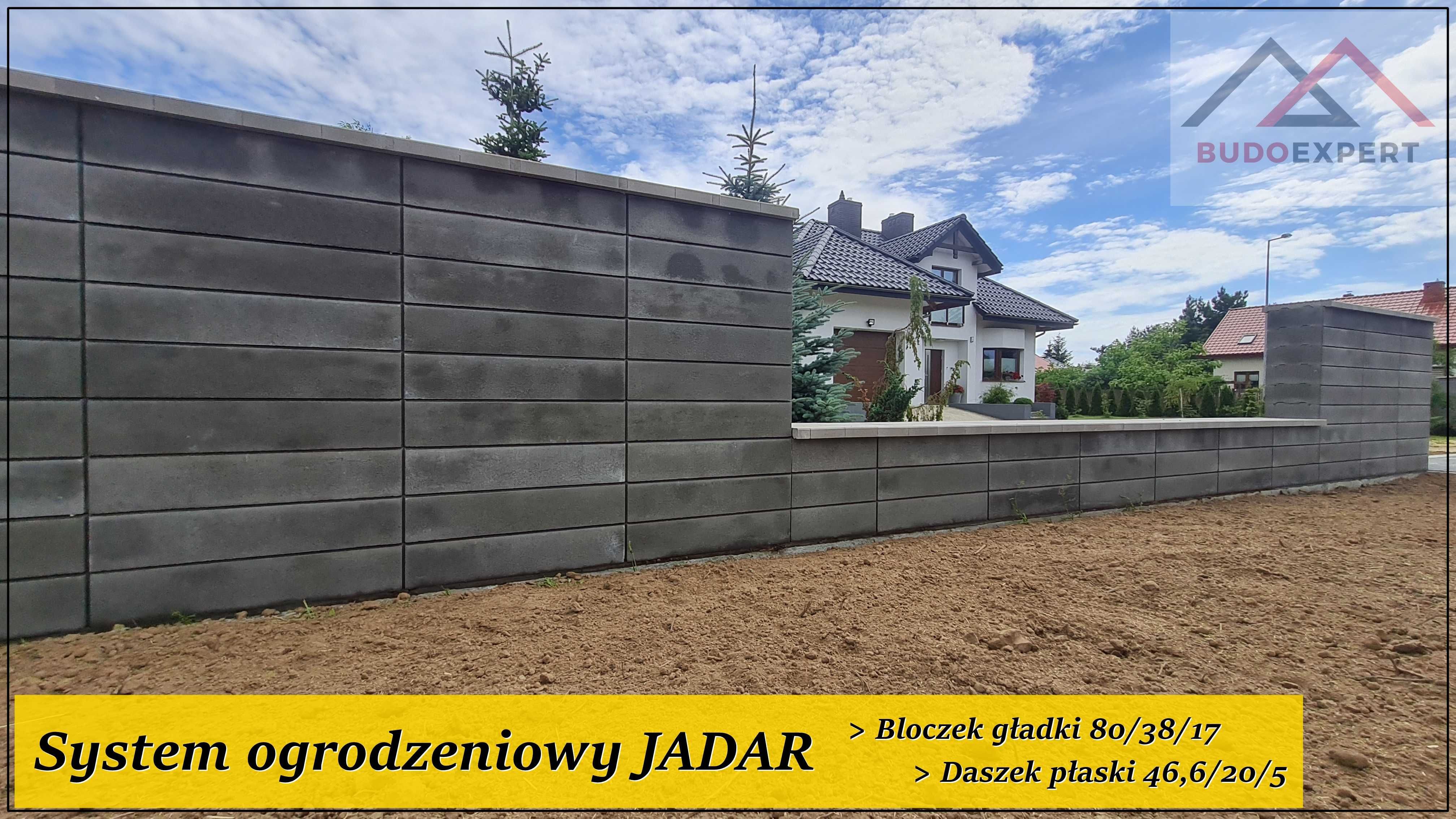 Pustak bloczek ogrodzeniowy GŁADKI prosty OGRODZENIE JADAR XL 80x38x17