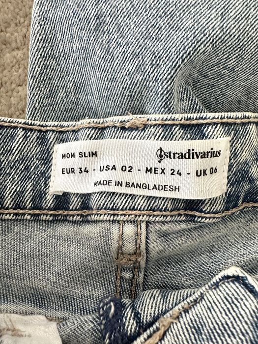 Stradivarius calças jeans mom slim