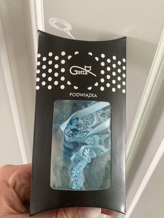 Podwiązka niebieska ślubna nowa