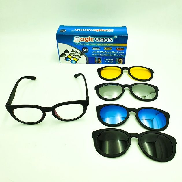 Магнітні окуляри Magic Vision 5 в 1 – сонцезахисні, антіфара
