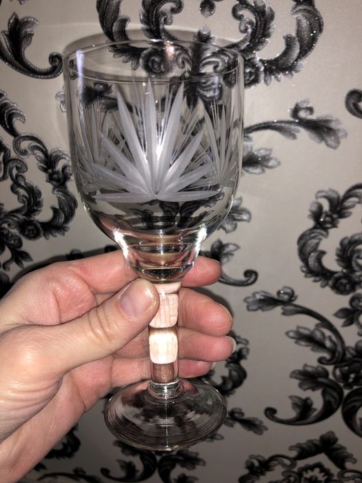 Рюмки  5 шт . Кувшин . Фужер бокал алмазная гравировка