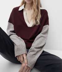 Massimo Dutti wool cashmere polo sweater S
