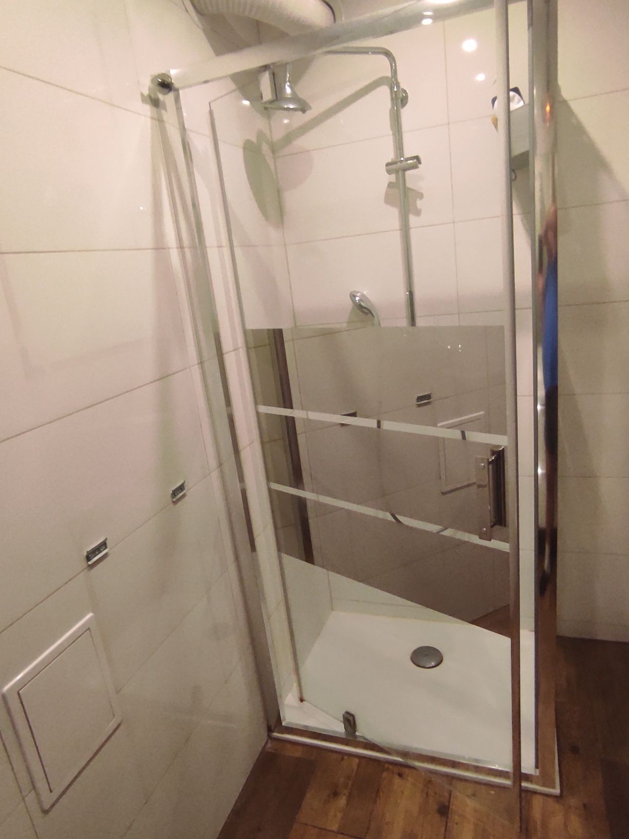 Drzwi wahadłowe 90 cm GoodHome Beloya chrom/szkło
