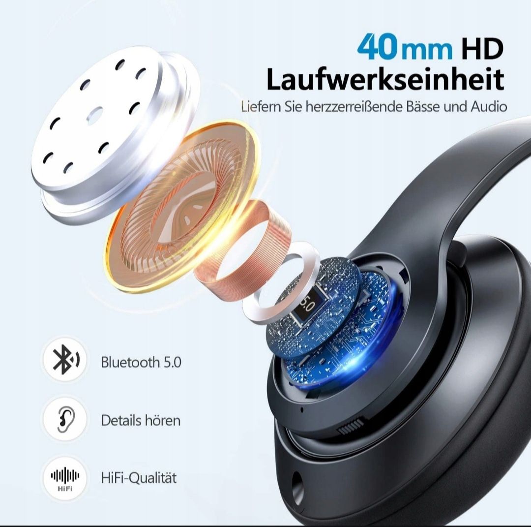 Słuchawki bezprzewodowe nauszne headset