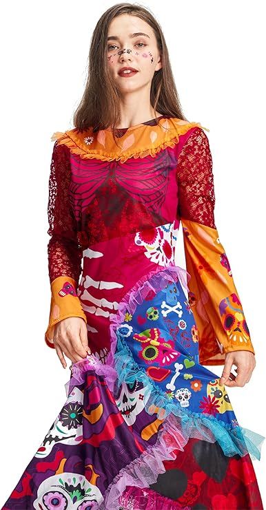 Kostium La Catrina dla dzieci na Halloween Rozmiar L
