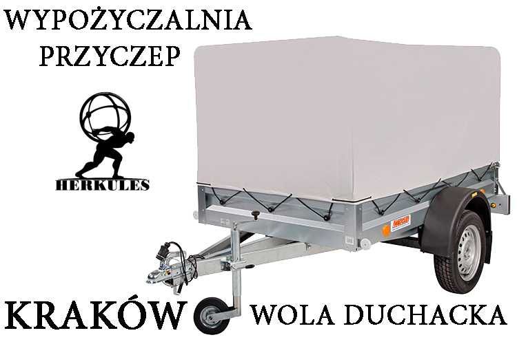 Wypożyczalnia Wynajem Przyczep do auta z plandeką ,otwarta lekka kat.B