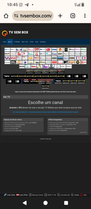 TV sem box com vários canais