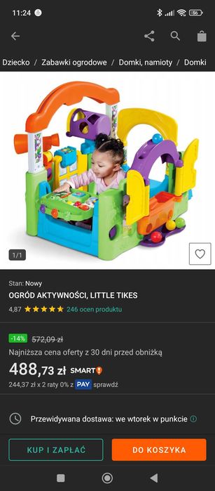 Używany domek dziecięcy ogród aktywności little tikes