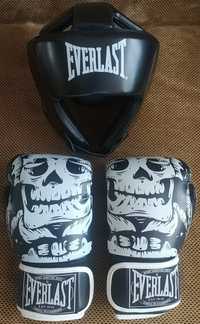 Everlast перчатки боксерские 12 oz (унций), шлем защита М.
