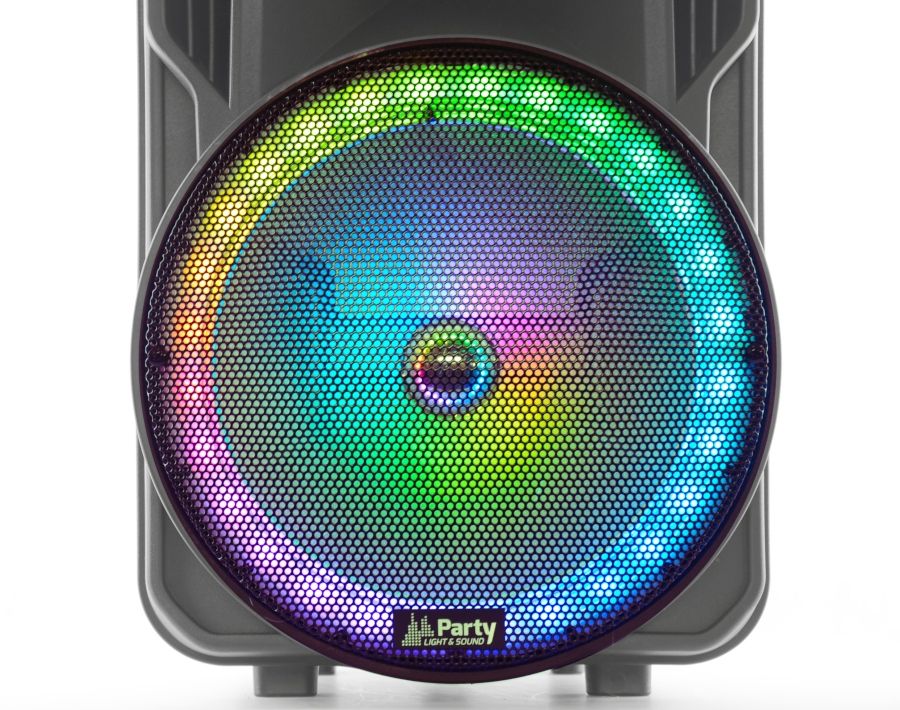 kolumna mobilna led 12'' 30cm usb bt mic fm rgb czarny