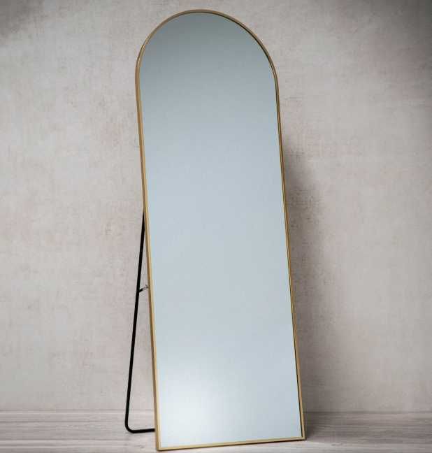 Nowe lustro stojące duże w złotej ramie