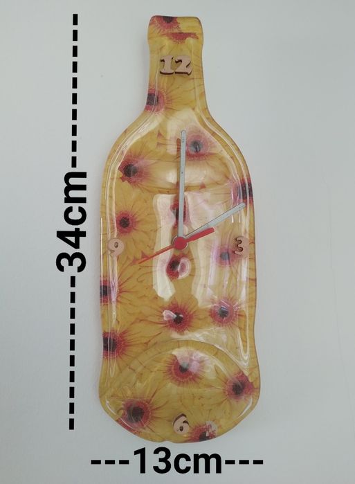 Relógio decorativo vidro garrafa casa quarto apartamento vivenda carro