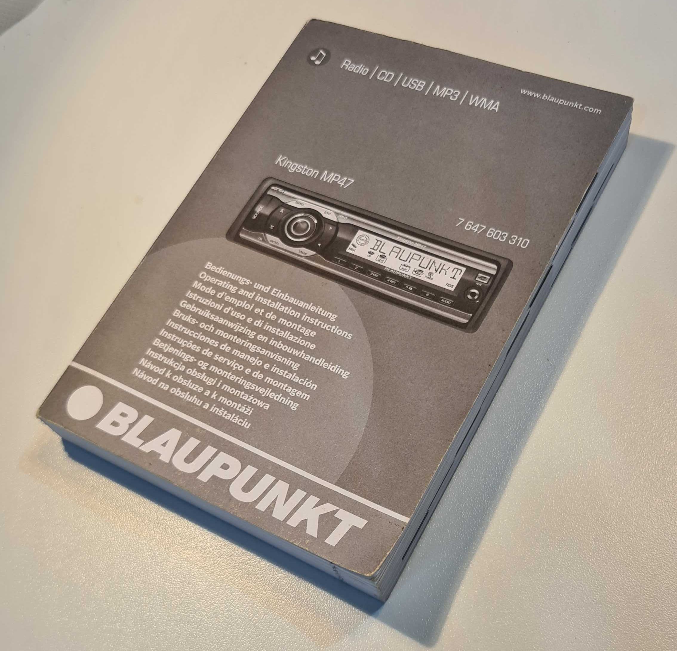 user manual instruções em livro  - AUTO-radio BLAUPUNKT Kingston MP47