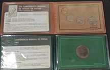 Conjunto 2 carteiras Moeda Pescas FAO + Moedas Mundial de Hóquei