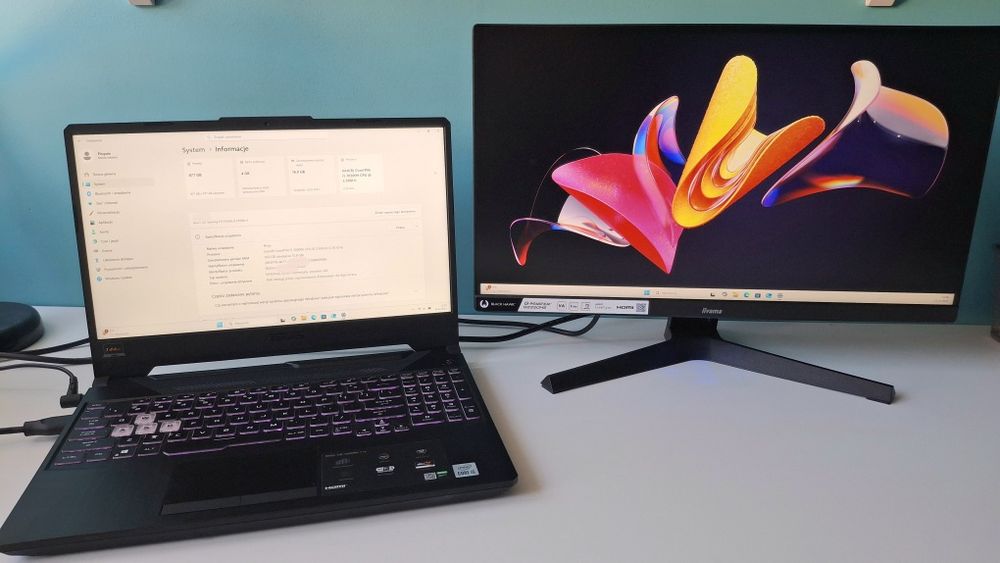 Laptop Asus Tuf F15 FX506LH plus monitor Iiyama 22"