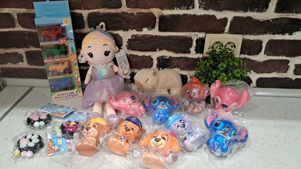 Таба лапка, стич, стіч , сквиш щенячий патруль,  кукла мягкая