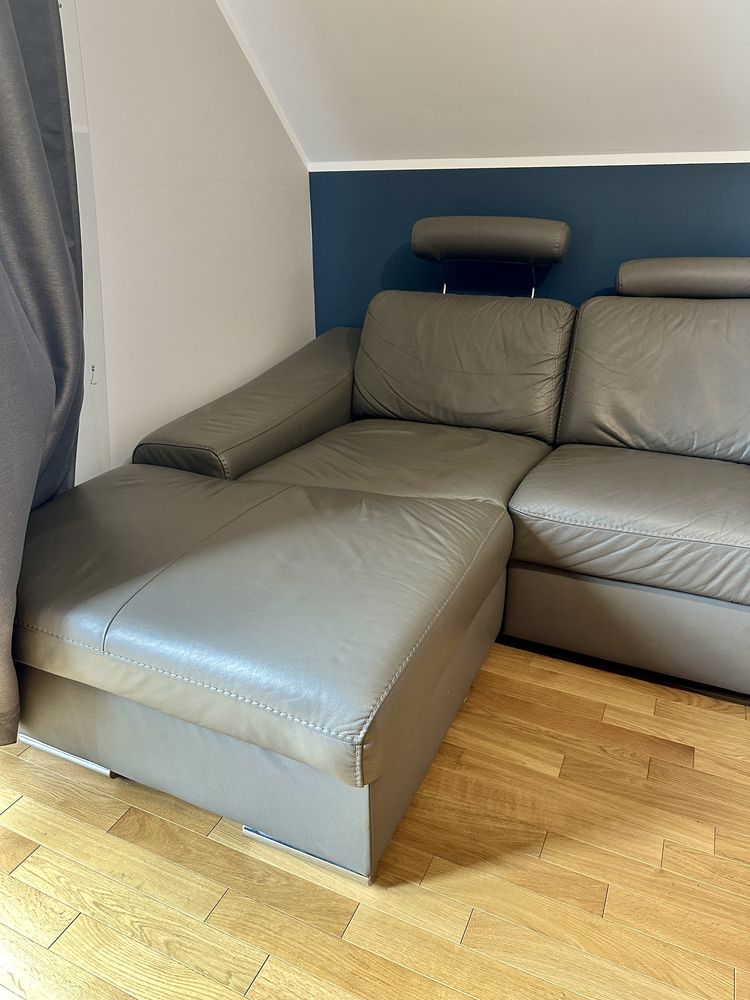 Sprzedam narożnik Gala Collezione, skórzany, funkcja spania, dowóz