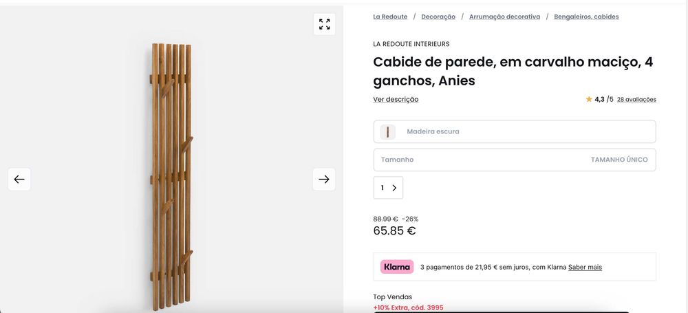 Dois Cabides de Parede LaRedoute Novo