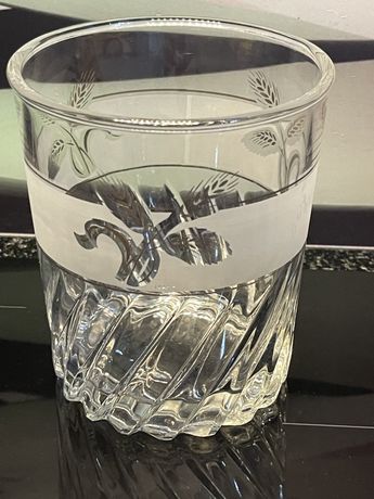 Naczynie  szklane wiaderko na lód z uchwytem szkło