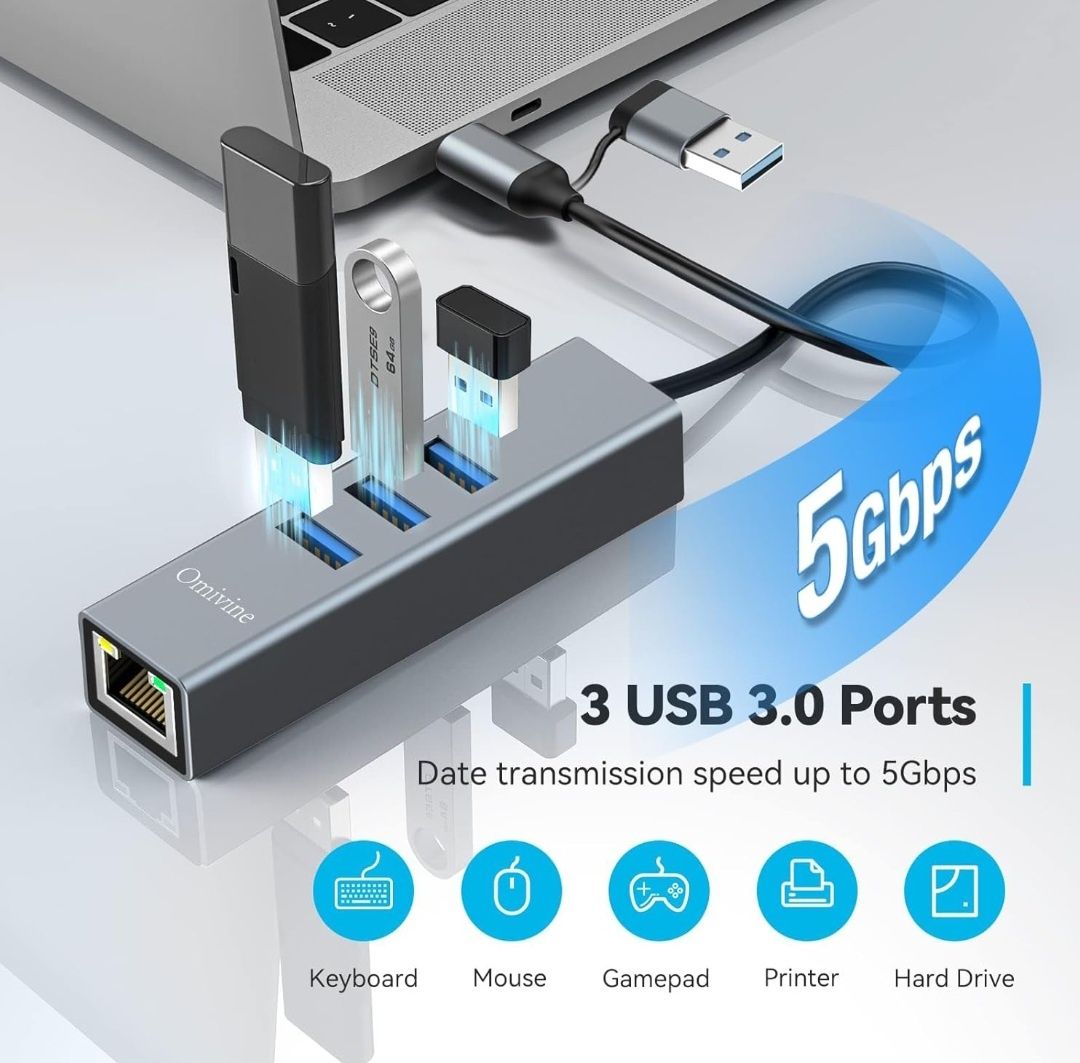 Omivine Adapter USB typu C na Ethernet