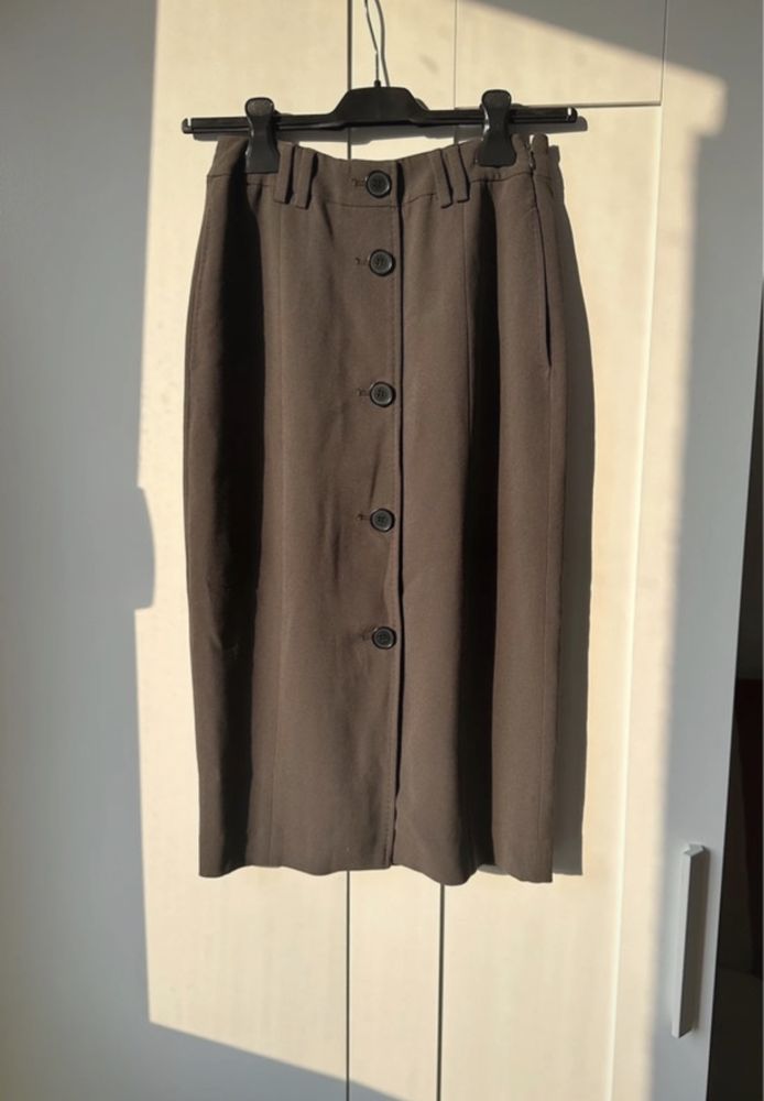 Hobbs spódnica midi khaki