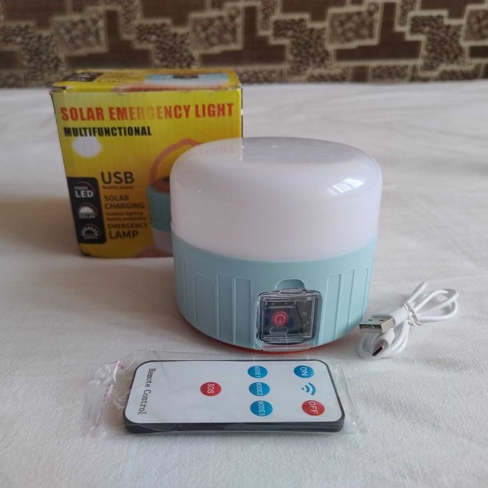 Туристичний кемпінговий ліхтар світлодіодний на сонячній батареї