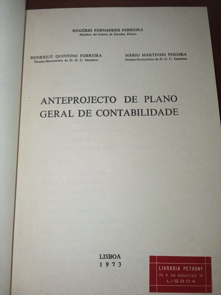Anteprojecto do Plano Geral de Contabilidade