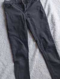 Obcisłe szare spodnie gumowane Skinny L 40 rurki