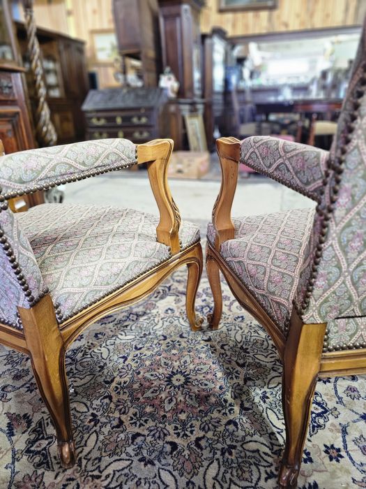 Fotel Ludwik 2 szt kwiaty #676 Antyki Stylowy Węgrów