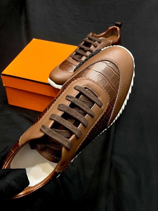 Hermes Korowe buty sportowe, brązowe para buty H, rozmiar 35-44