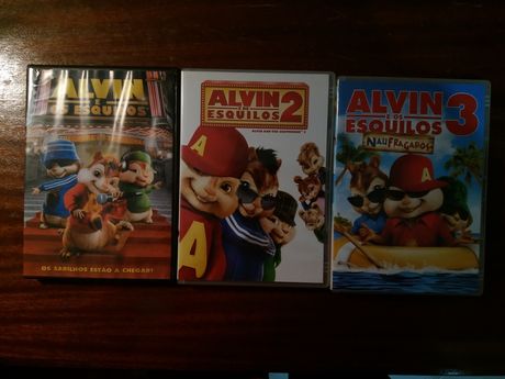 (Portes grátis) conjunto DVD's Alvin e os Esquilos 1, 2 e 3