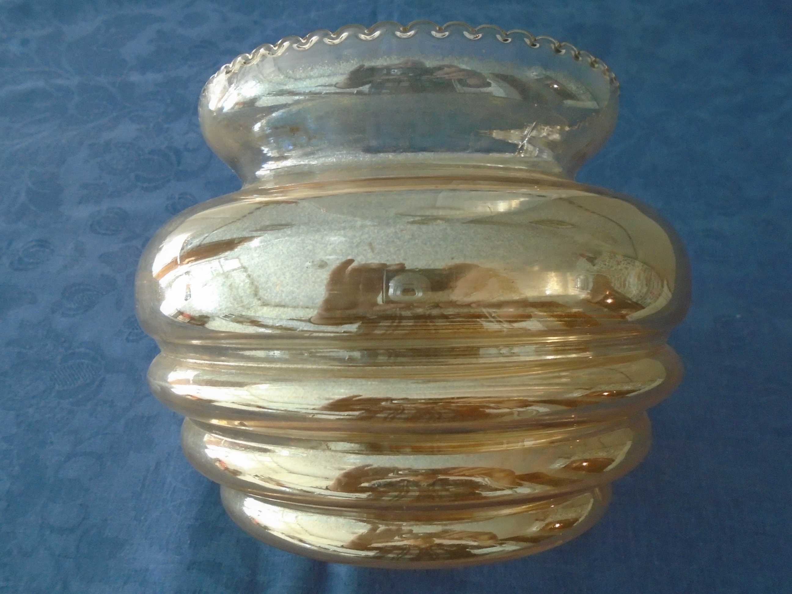 Jarra antiga em vidro (casca de cebola) - altura 14 cm