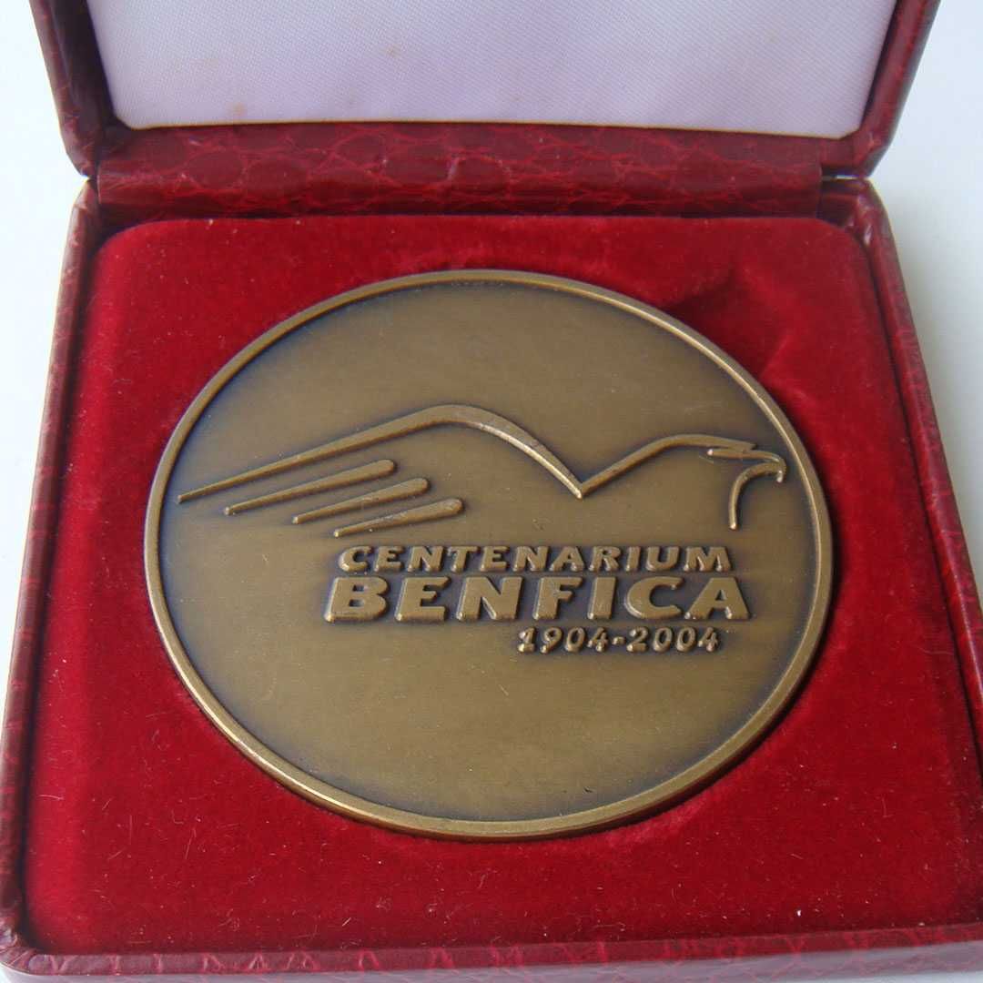 Medalha de Bronze Futebol SLB Benfica Águia Centenário em Estojo