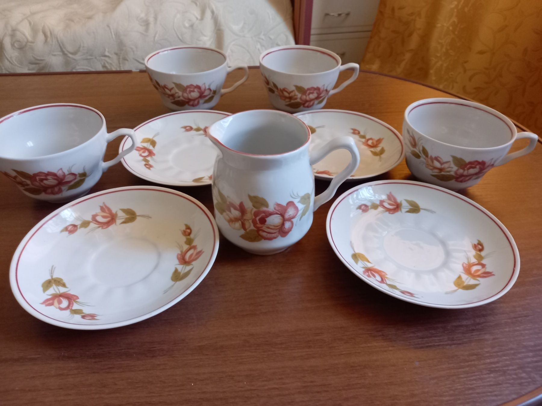 Набор Барановка, 4 чайных пары и молочник