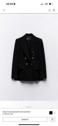 Пиджак блейзер Zara приталений чорного кольору в стилі Balmain