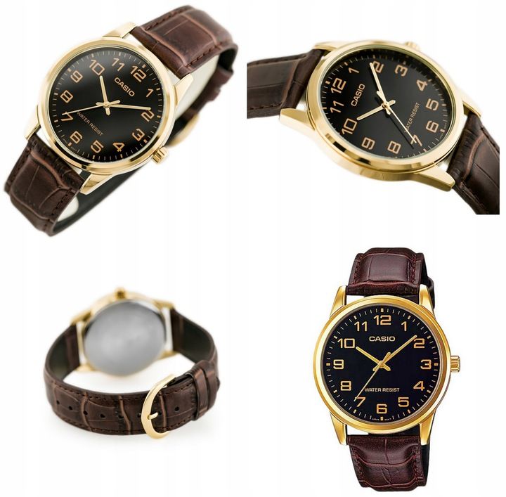 Zegarek Męski Casio Apollo +box +grawer Skórzany Cyfry Czarny Klasyczn