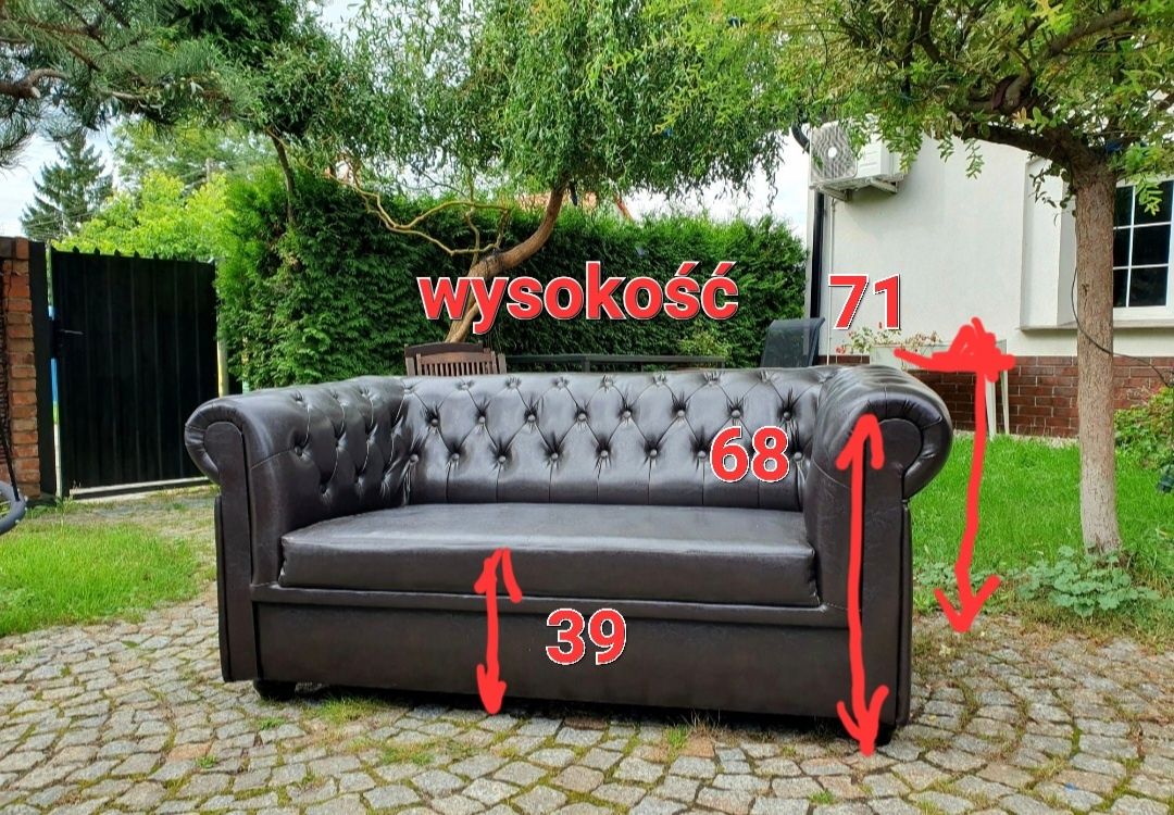 Sofa skórzana Chesterfield