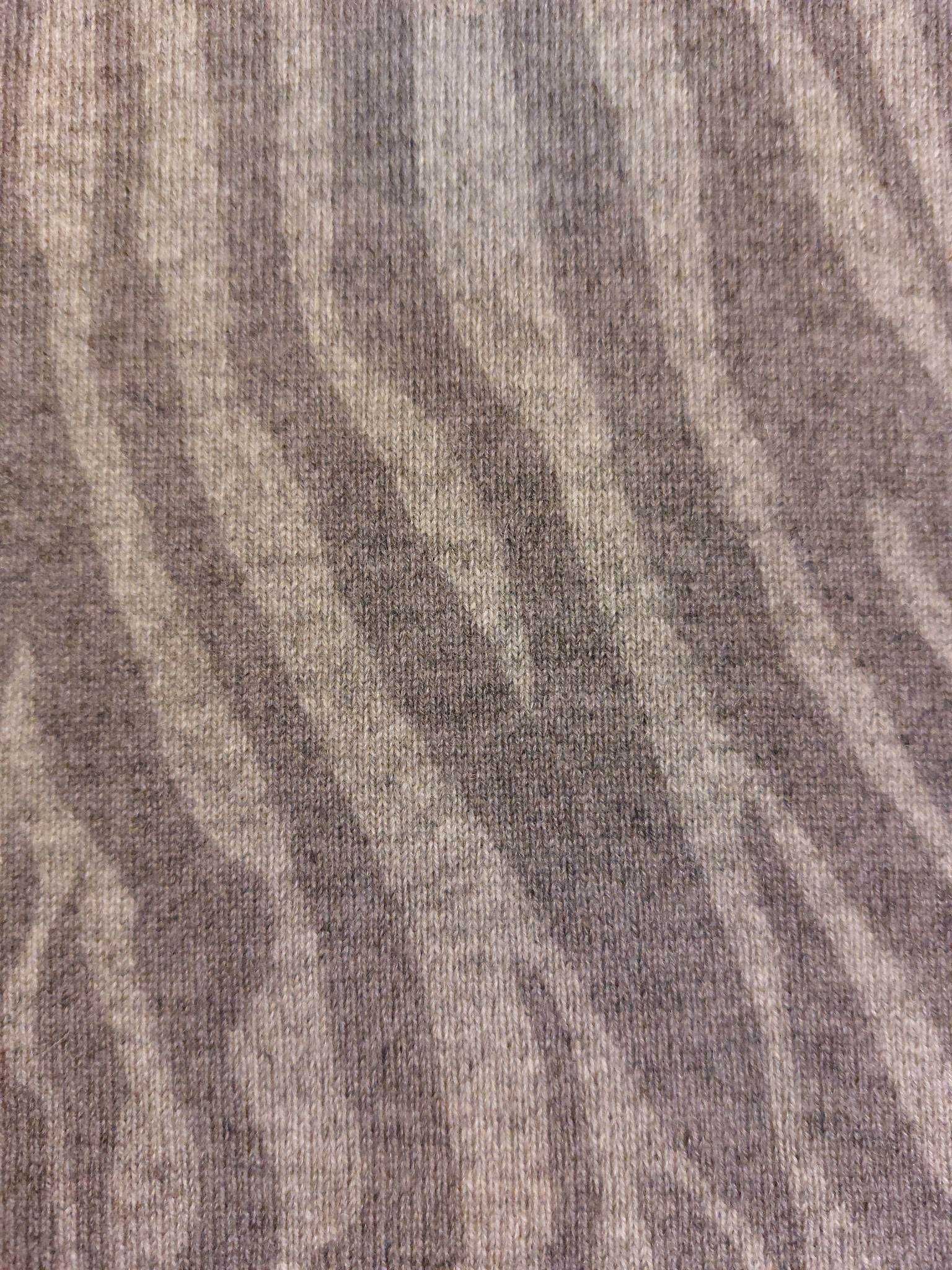 Szary kaszmirowy sweter w paski/zebra Jeager rozm. S