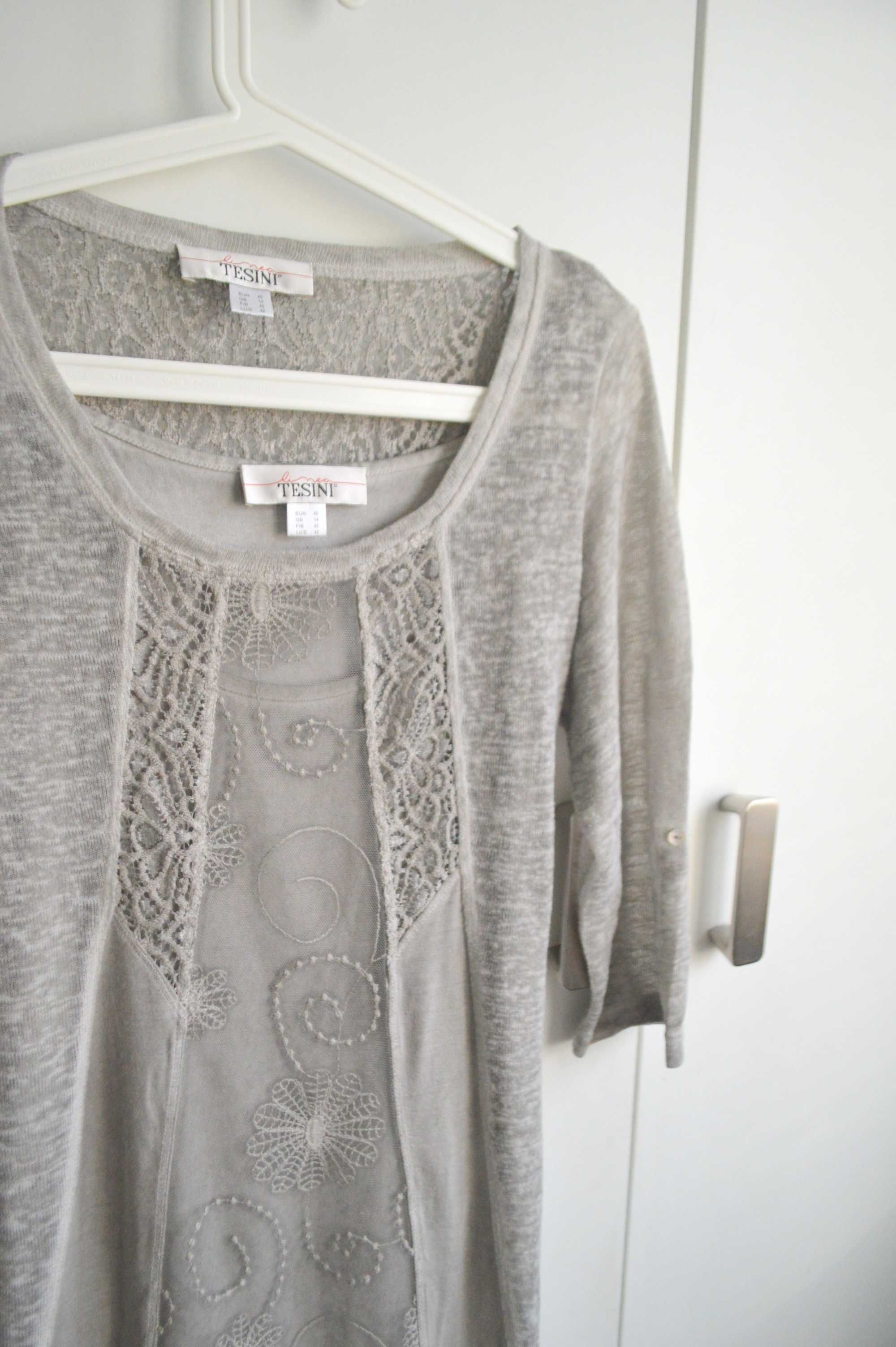 Linea Tesini super sukienka 2w1 boho folk beż kolory ziemi